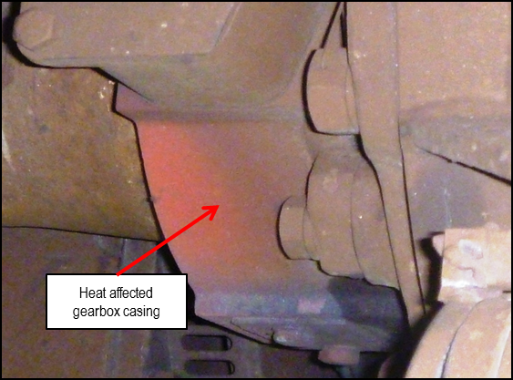 Figure 15: Gearbox casing showing evidence of overheating